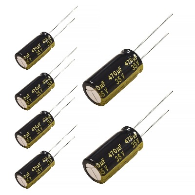 6 x Aluminum Electrolytic Capacitor 470uF 35V 20% 10x20mm FM Radial Panasonic - EEU-FM1V471