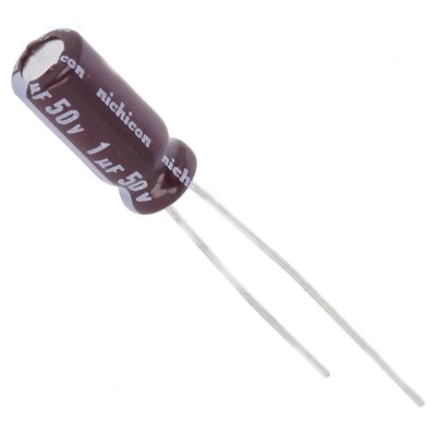 5 x Aluminum Electrolytic Capacitor 1uF 50V 5x11mm Nichicon