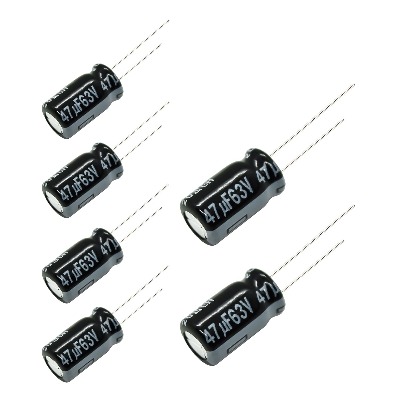 6 x Aluminum Electrolytic Capacitor 47uF 63V 6x11mm FR Radial Panasonic - EEU-FR1J470