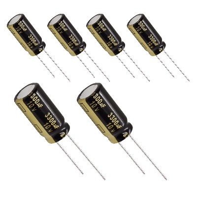 6 x Aluminum Electrolytic Capacitor 3300uF 10V 20% 12.5x25mm FM Radial Panasonic – EEU-FM1A332