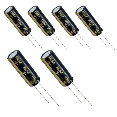 6 x Aluminum Electrolytic Capacitor 3300uF 16V 20% 12.5x35mm FM Radial Panasonic – EEU-FM1C332L